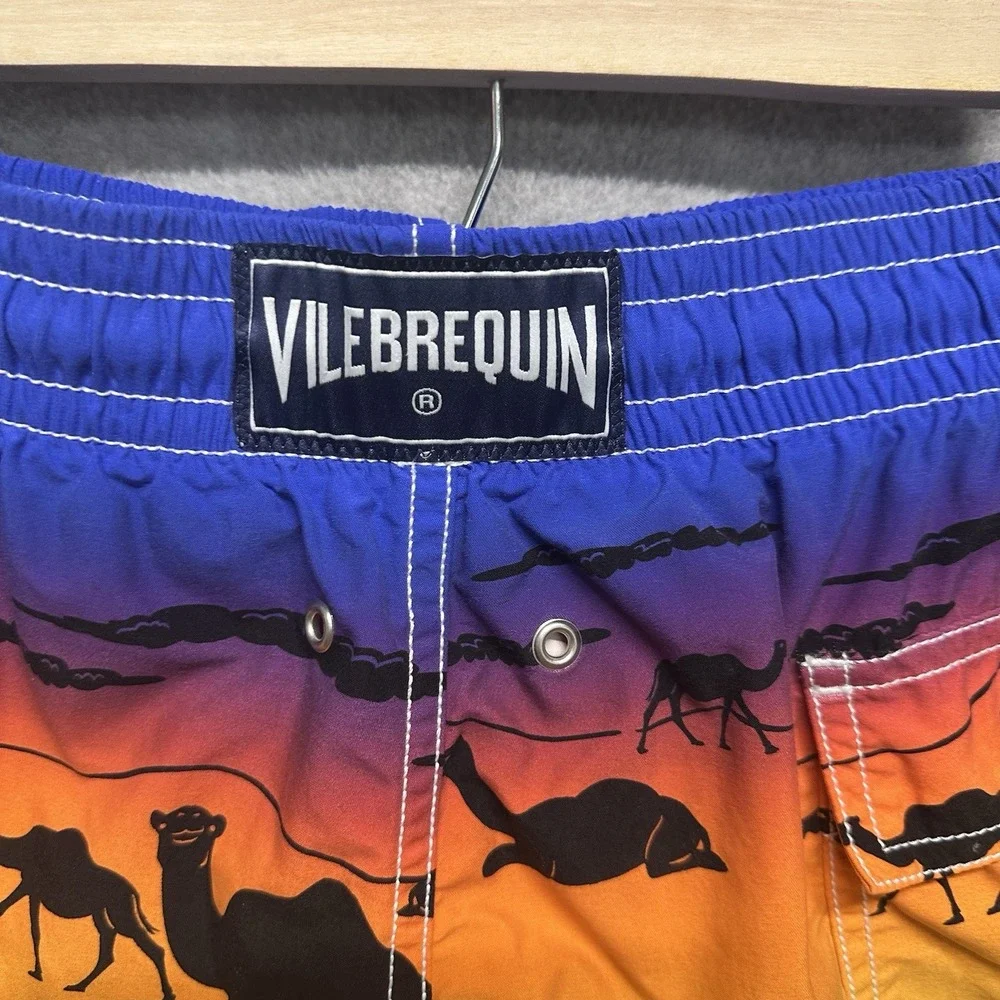 Vilebrequin Mens Swimming Shorts Size XXXL 3XL Camel Trunks Drawstring Pockets